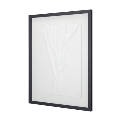 Mercana - White Vines II by Studio M a handmade Original Framed 3D Textured Artwork under Glass - 14258 view 2