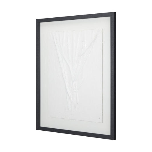 Mercana - White Vines II by Studio M a handmade Original Framed 3D Textured Artwork under Glass - 14258 view 2