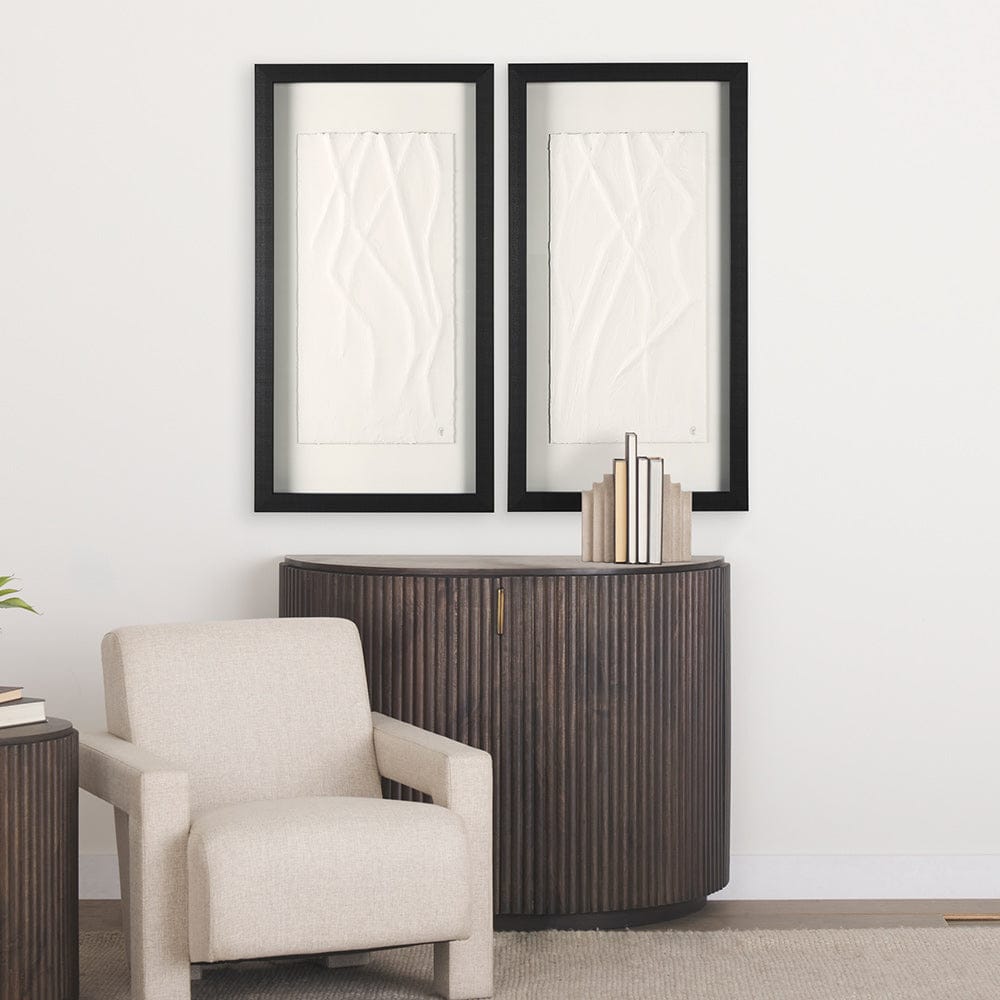 Mercana - White Vines II by Studio M a handmade Original Framed 3D Textured Artwork under Glass (Set of 2) - 14789 view 8