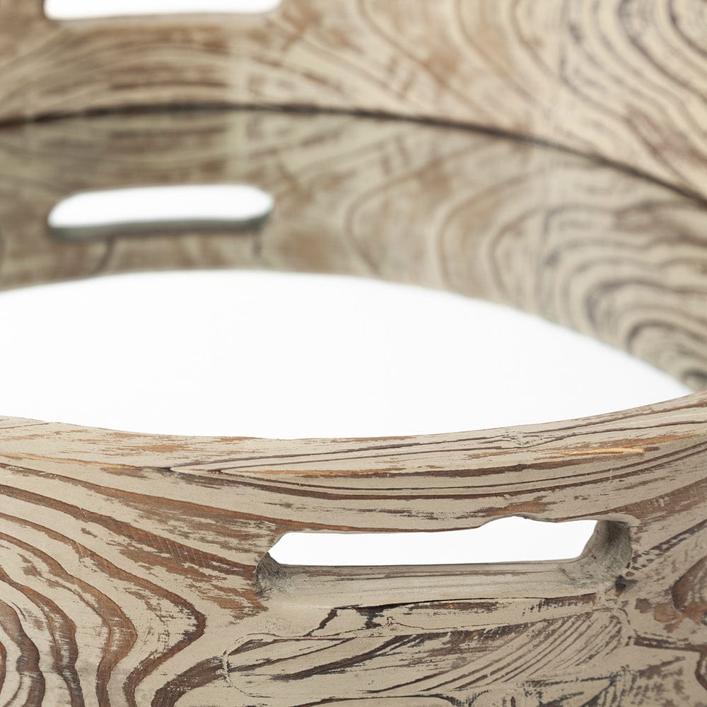 Mercana - Whittier Small 20L x 20W Brown Wooden Mirrored Base Tray - 37168_CLOSEOUT view 3
