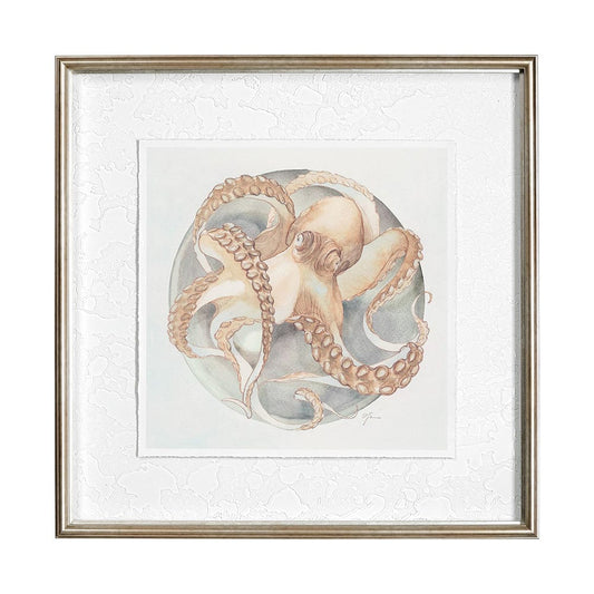 Mercana - Who Stole My Precious II Peach by Fiona H Hand Embellished Textured Framed Print Matted under Glass - 13205 view 1