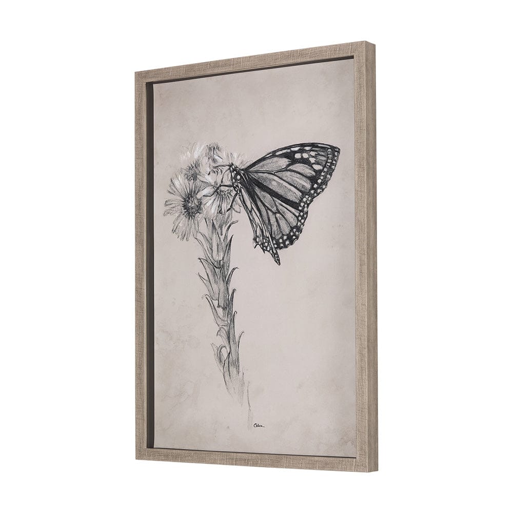 Mercana - Wild Aster Monarch Butterfly III Mercana Studio Hand Embellished Framed Art Print Matted under Glass - 14703 view 2
