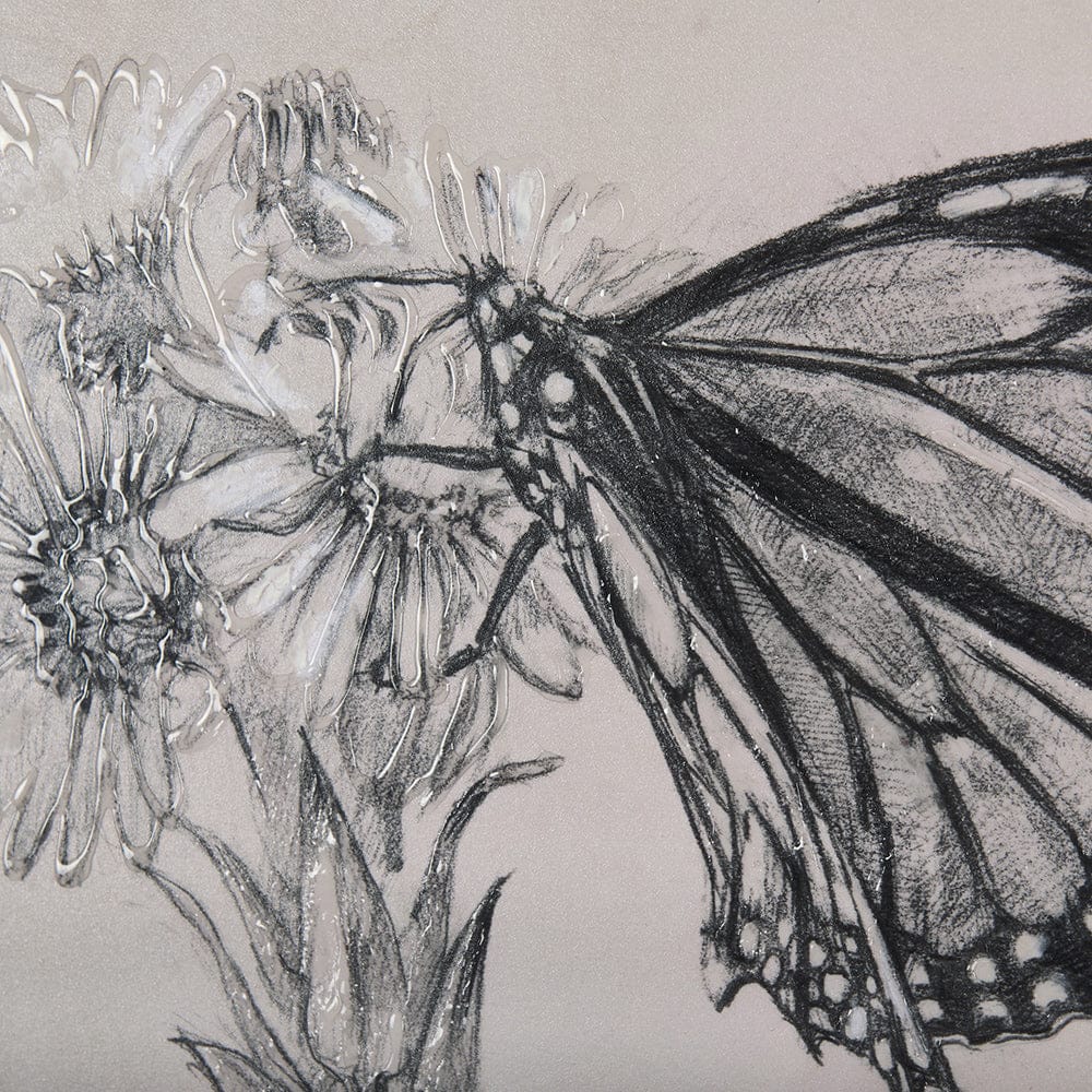 Mercana - Wild Aster Monarch Butterfly III Mercana Studio Hand Embellished Framed Art Print Matted under Glass - 14703 view 7
