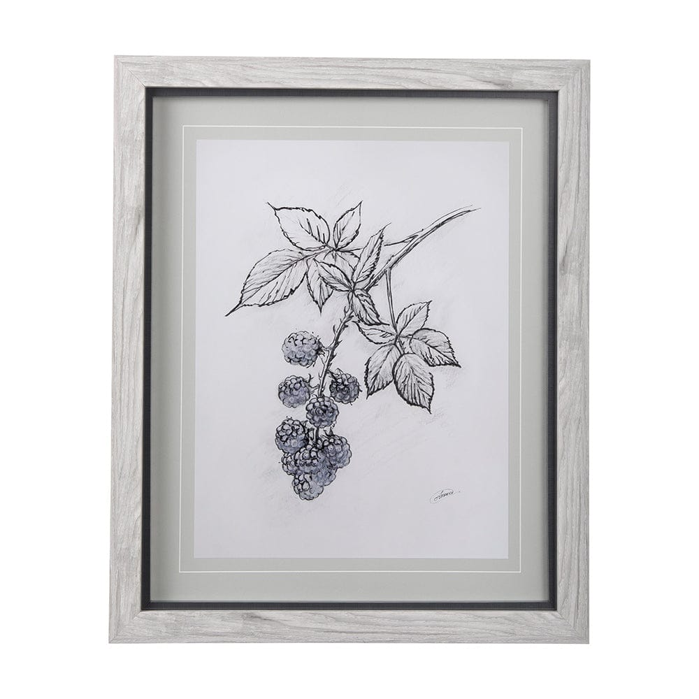 Mercana - WildBerry Collection Blackberry Mercana Studio Hand Embellished Framed Art Print Matted under Glass - 14072 view 1