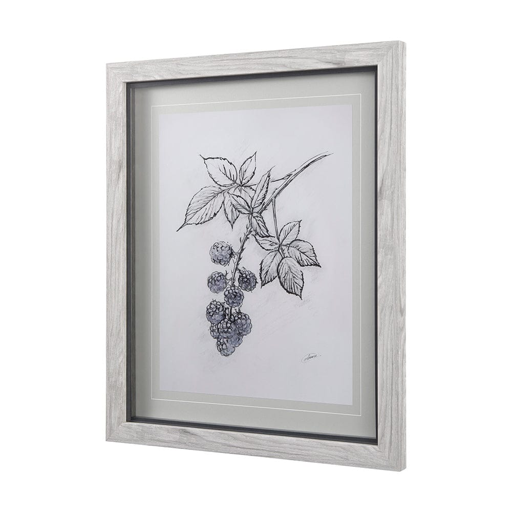 Mercana - WildBerry Collection Blackberry Mercana Studio Hand Embellished Framed Art Print Matted under Glass - 14072 view 2
