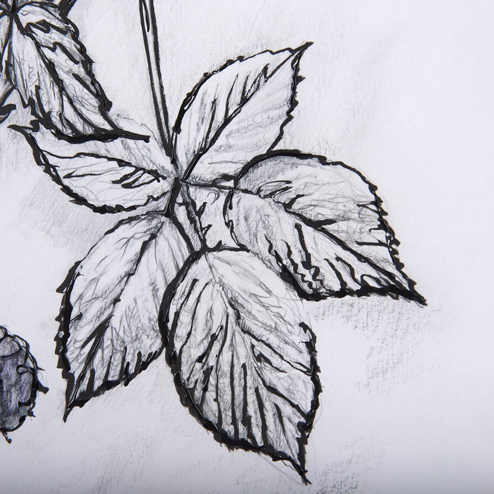 Mercana - WildBerry Collection Blackberry Mercana Studio Hand Embellished Framed Art Print Matted under Glass - 14072 view 8