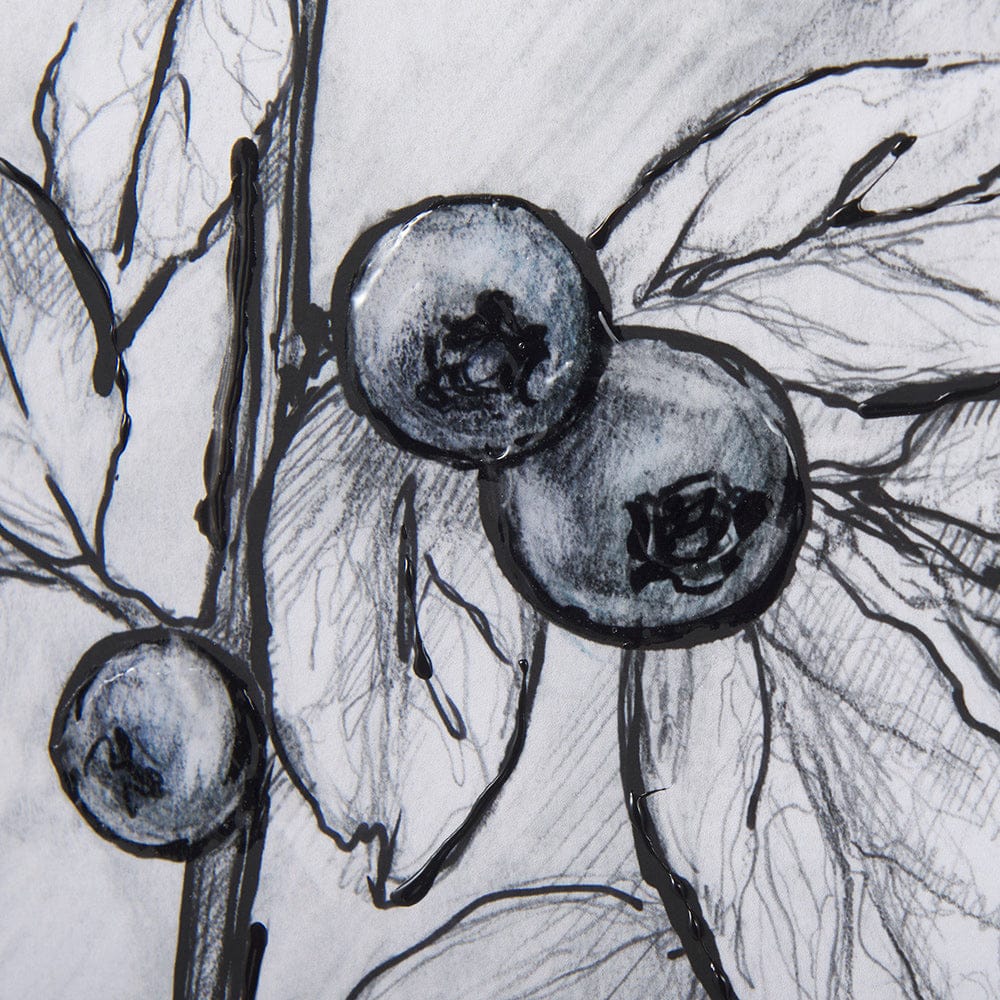 Mercana - WildBerry Collection Blueberry by Mercana Studio Hand Embellished Framed Art Print Matted under Glas - 14073 view 7