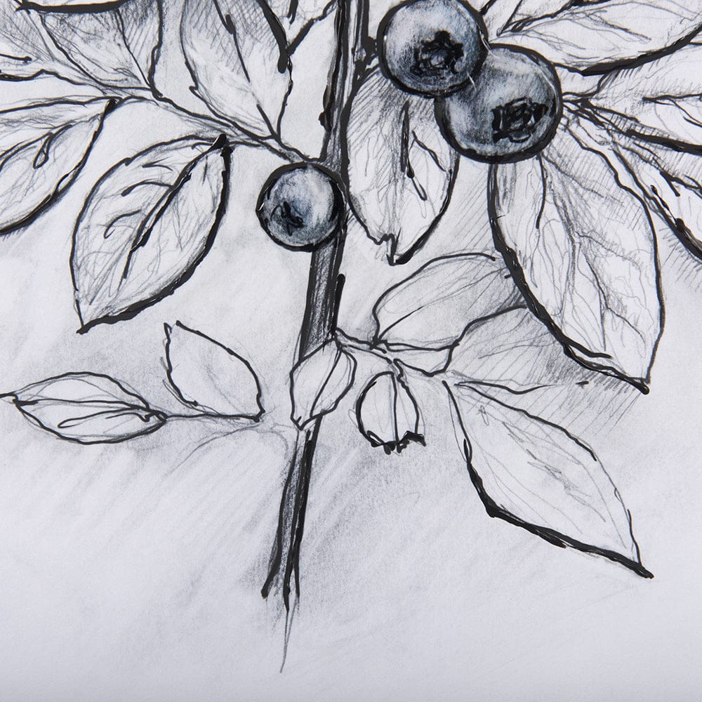 Mercana - WildBerry Collection Blueberry by Mercana Studio Hand Embellished Framed Art Print Matted under Glas - 14073 view 8
