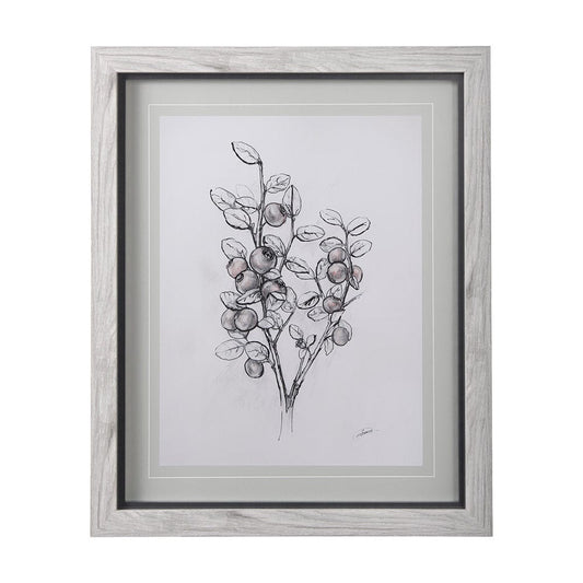 Mercana - WildBerry Collection Hucklberry Mercana Studio Hand Embellished Framed Art Print Matted under Glass - 14071 view 1