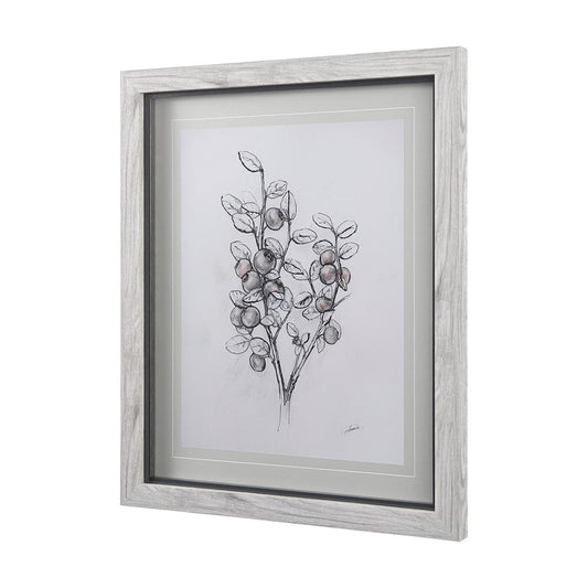Mercana - WildBerry Collection Hucklberry Mercana Studio Hand Embellished Framed Art Print Matted under Glass - 14071 view 2