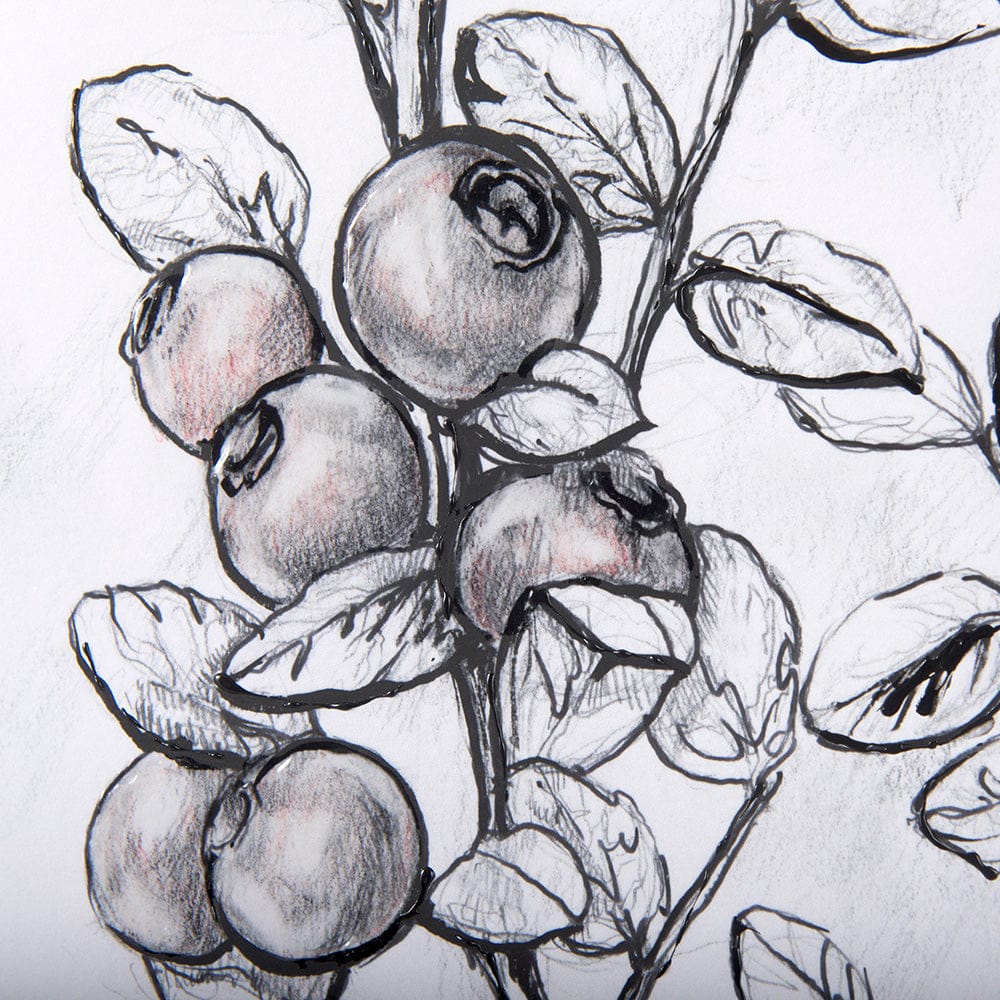 Mercana - WildBerry Collection Hucklberry Mercana Studio Hand Embellished Framed Art Print Matted under Glass - 14071 view 7