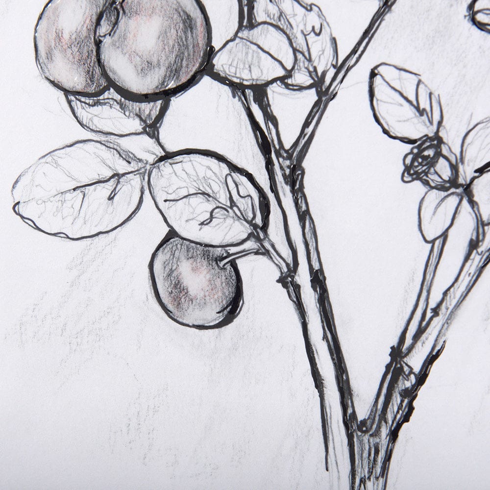 Mercana - WildBerry Collection Hucklberry Mercana Studio Hand Embellished Framed Art Print Matted under Glass - 14071 view 8