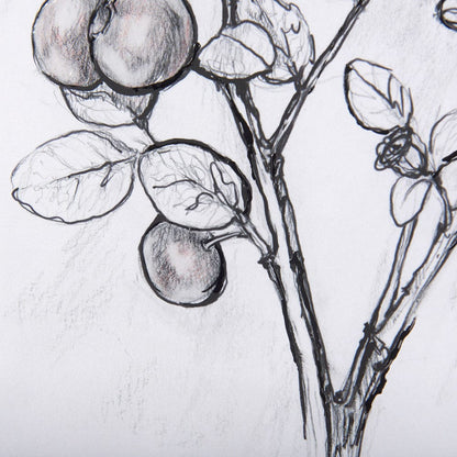Mercana - WildBerry Collection Hucklberry Mercana Studio Hand Embellished Framed Art Print Matted under Glass - 14071 view 8