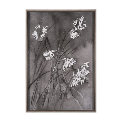 Mercana - Wildflowers I Charcoal by Mercana Studio a Hand Embellished Textured Framed Art Print - 15125 view 1
