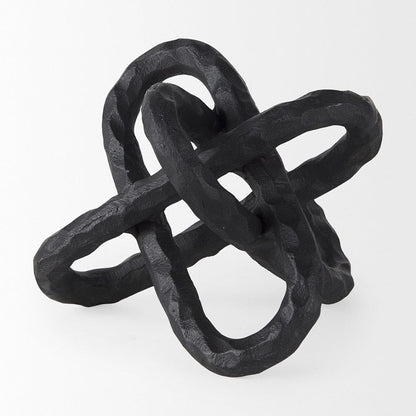 Mercana - Wilhelm I Small 7L x 7W Black Metal Link Decor Object - 67815 view 6