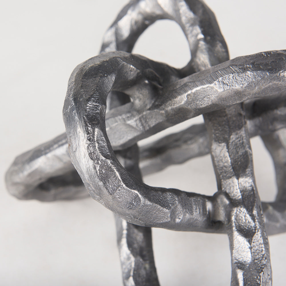 Mercana - Wilhelm I Small 7L x 7W Silver Metal Link Decor Object - 67816_CLOSEOUT view 6