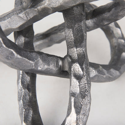 Mercana - Wilhelm I Small 7L x 7W Silver Metal Link Decor Object - 67816_CLOSEOUT view 8