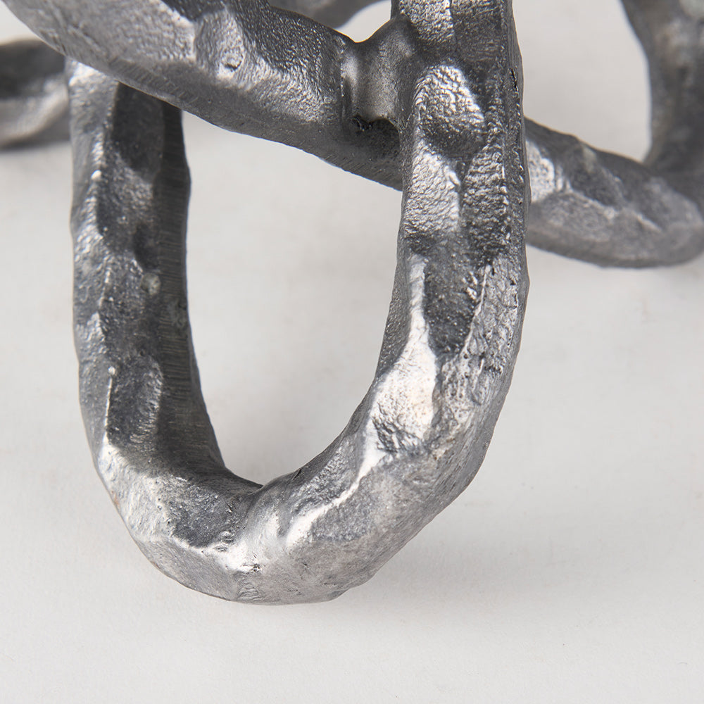 Mercana - Wilhelm I Small 7L x 7W Silver Metal Link Decor Object - 67816_CLOSEOUT view 9