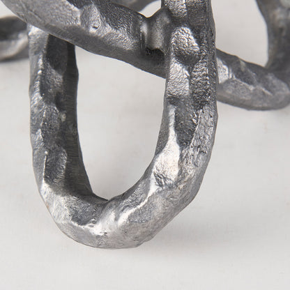 Mercana - Wilhelm I Small 7L x 7W Silver Metal Link Decor Object - 67816_CLOSEOUT view 9