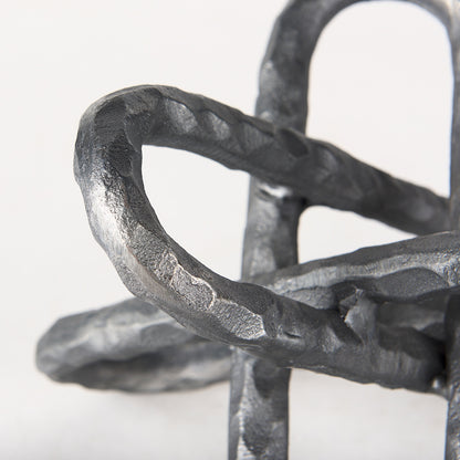 Mercana - Wilhelm II Large 10L x 10W Silver Metal Link Decor Object - 67818_CLOSEOUT view 7