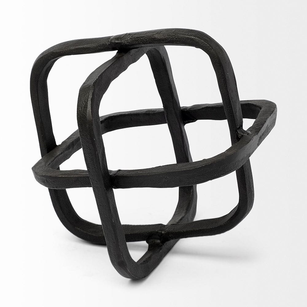 Mercana - Willem I 9L x 9W Black Metal Open Cube Decor Object - 67813 view 2