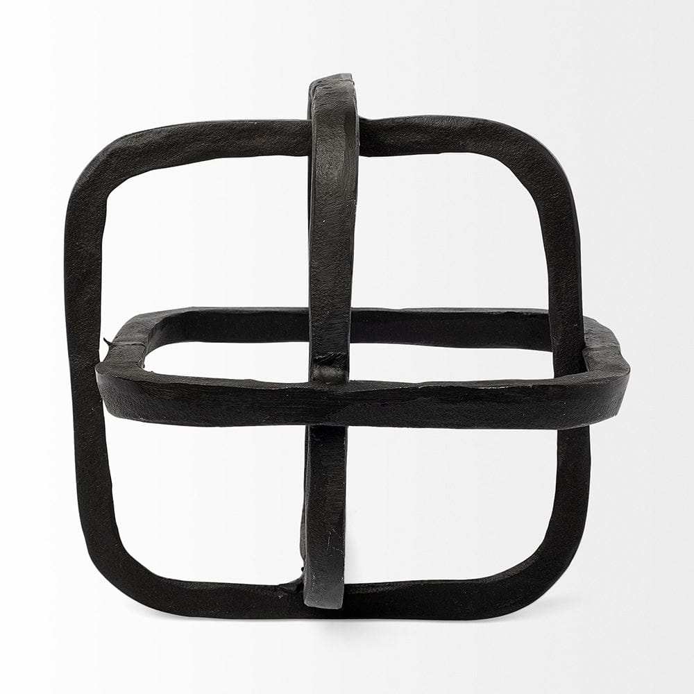 Mercana - Willem I 9L x 9W Black Metal Open Cube Decor Object - 67813 view 3