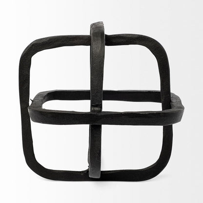 Mercana - Willem I 9L x 9W Black Metal Open Cube Decor Object - 67813 view 3