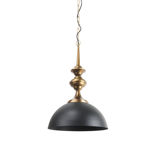 Mercana - Willson 17.0L x 17.0W x 29.0H Black Iron W/Antique Brass Dome Pendant Light - 69676 view 1