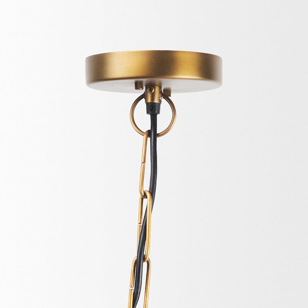 Mercana - Willson 17.0L x 17.0W x 29.0H Black Iron W/Antique Brass Dome Pendant Light - 69676 view 3