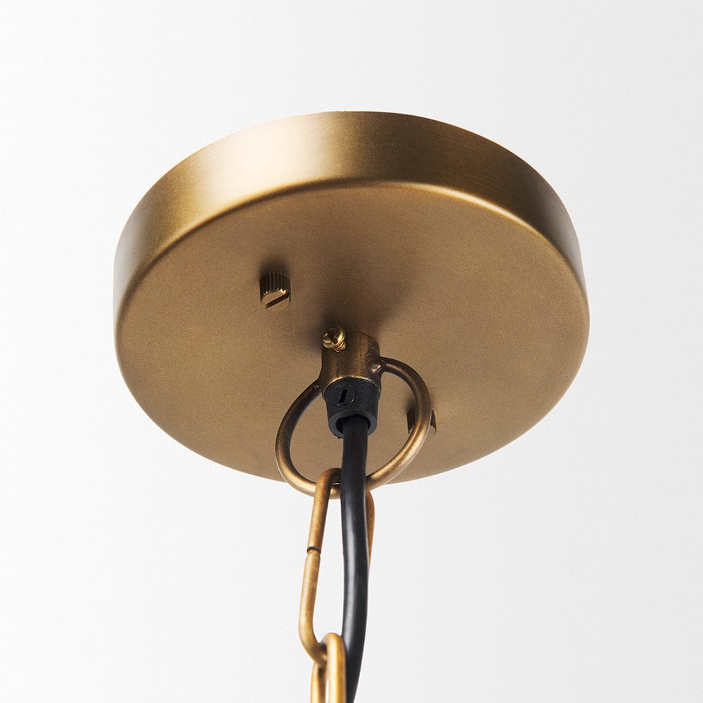 Mercana - Willson 17.0L x 17.0W x 29.0H Black Iron W/Antique Brass Dome Pendant Light - 69676 view 4