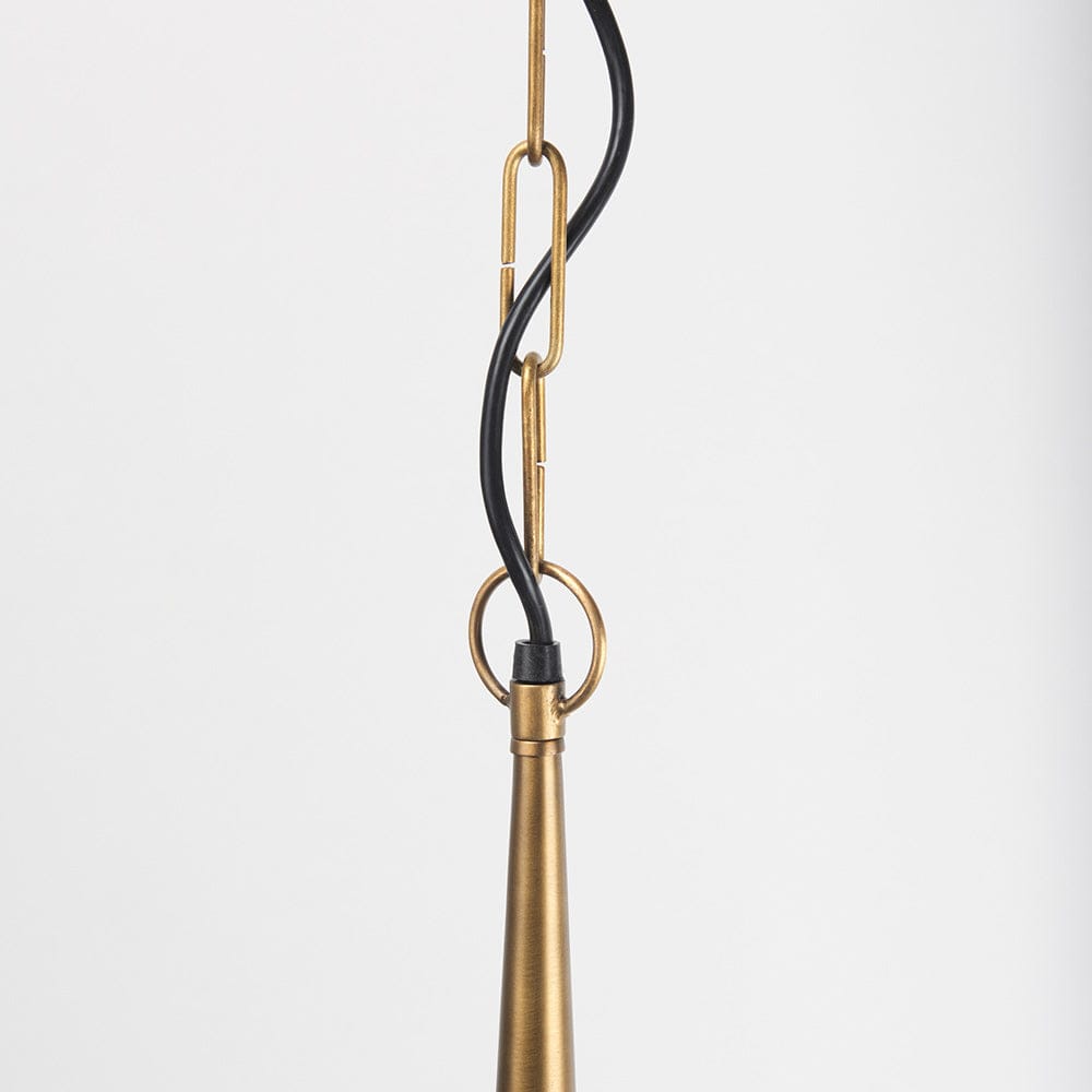 Mercana - Willson 17.0L x 17.0W x 29.0H Black Iron W/Antique Brass Dome Pendant Light - 69676 view 5