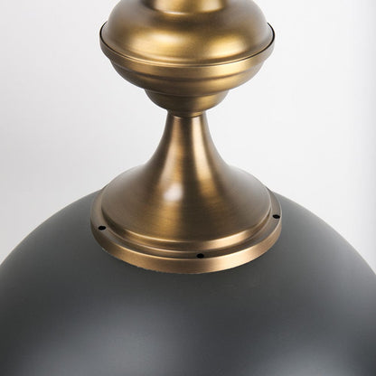 Mercana - Willson 17.0L x 17.0W x 29.0H Black Iron W/Antique Brass Dome Pendant Light - 69676 view 7