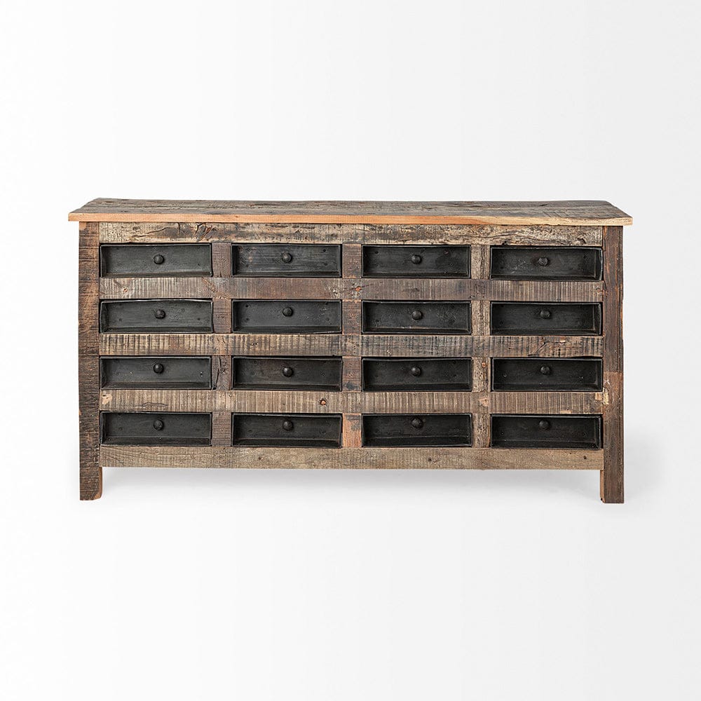 Mercana - Wilton I 63x16 Reclaimed Wood and Metal 16 Drawer Sideboard - 67738 view 3