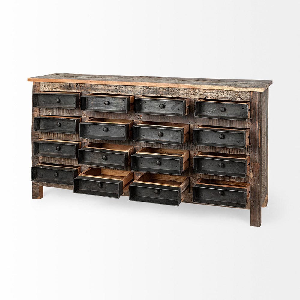 Mercana - Wilton I 63x16 Reclaimed Wood and Metal 16 Drawer Sideboard - 67738 view 4