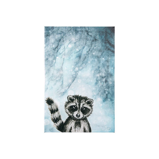 Mercana - Winter Racoon by Mercana Studio a Hand Embellished Textured Canvas - 102030-S view 1