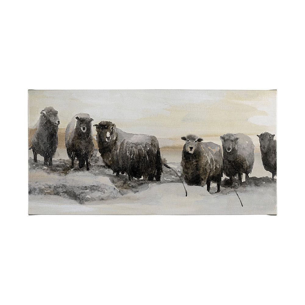 Mercana - Winter Sheeps I by Stellar Design Studio a Hand Embellished Textured Canvas - 101767-L view 1