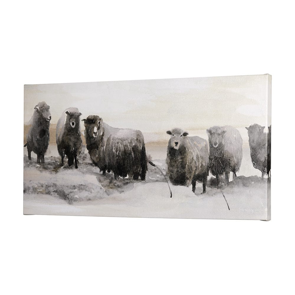 Mercana - Winter Sheeps I by Stellar Design Studio a Hand Embellished Textured Canvas - 101767-L view 2