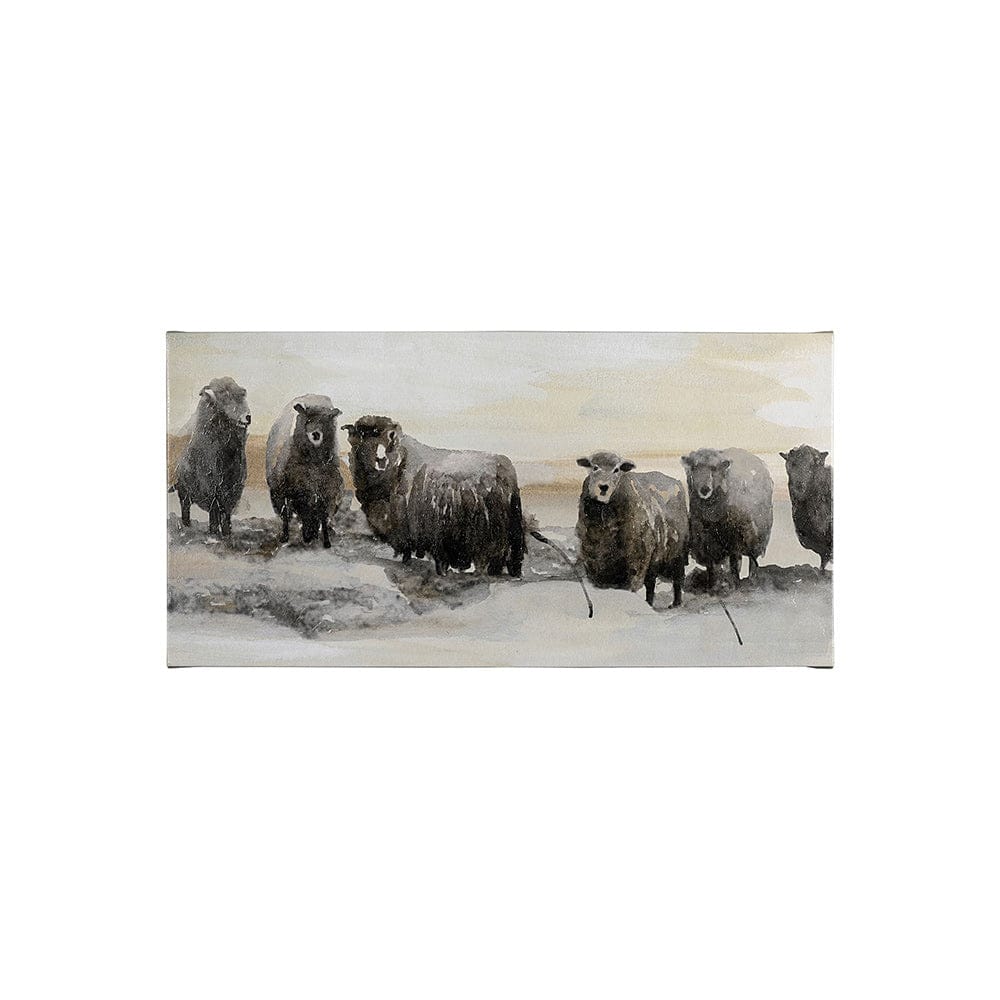 Mercana - Winter Sheeps I by Stellar Design Studio a Hand Embellished Textured Canvas - 101767-S view 1