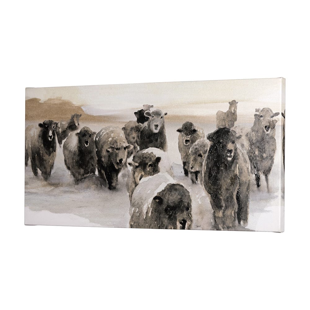 Mercana - Winter Sheeps II by Stellar Design Studio a Hand Embellished Textured Canvas - 101768-L view 2