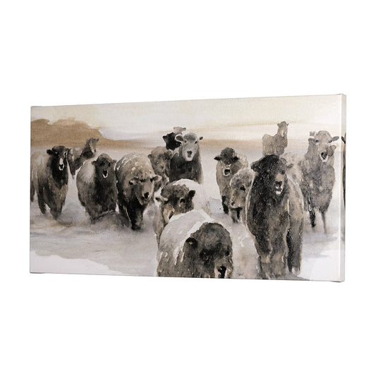 Mercana - Winter Sheeps II by Stellar Design Studio a Hand Embellished Textured Canvas - 101768-S view 2