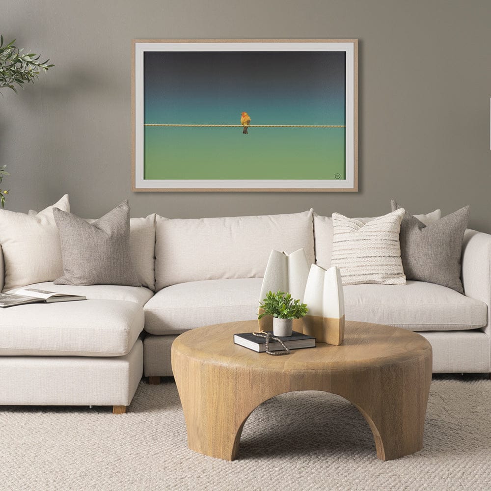 Mercana - Wired Finch by Nathan Larson a Hand Embellished Framed Art Print Matted under Glass - 15469 view 8
