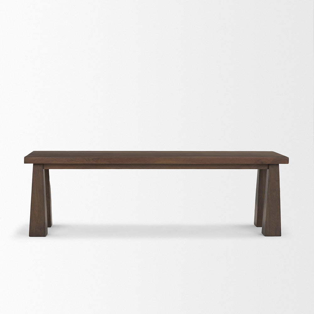 Mercana - Wolcott Rectangular Dark Brown Solid Wood Bench - 71019 view 2