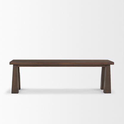 Mercana - Wolcott Rectangular Dark Brown Solid Wood Bench - 71019 view 2
