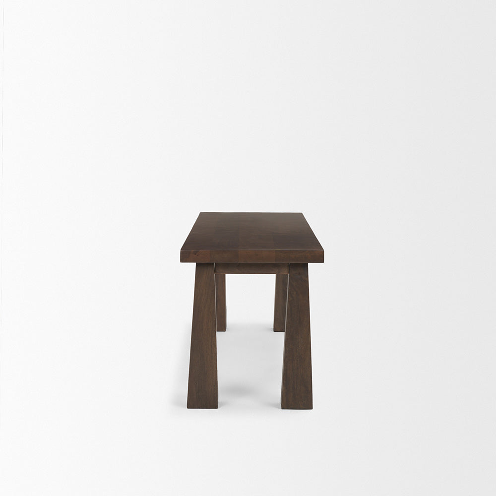 Mercana - Wolcott Rectangular Dark Brown Solid Wood Bench - 71019 view 3