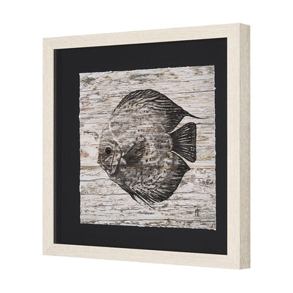 Mercana - Wood Grain Fish II by Mercana Studio a Hand Embellished Textured Framed Art Print Matted under Glass - 15198 view 2