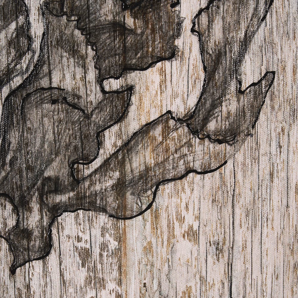 Mercana - Wood Grain Sea Plant II by Mercana Studio a Hand Embellished Textured Framed Art Print - 15206 view 6