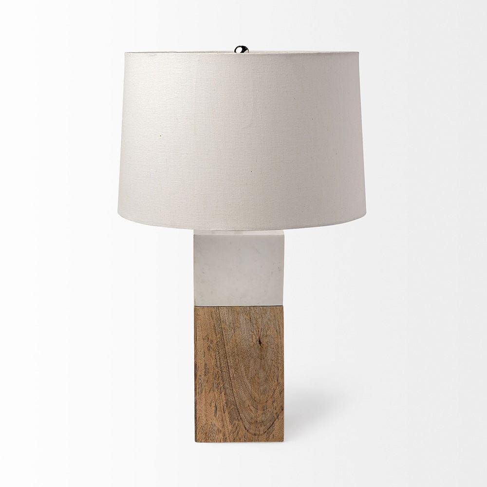 Mercana - Woodrow 22.3"H Light Brown Wood w/ White Accent Table Lamp - 68158 view 2