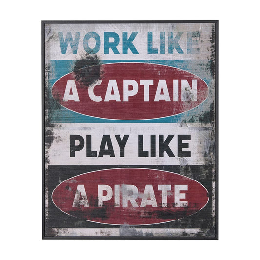 Mercana - Work Like A Captain by Mercana Studio a Hand Embellished Textured Framed Art Print - 14224 view 1