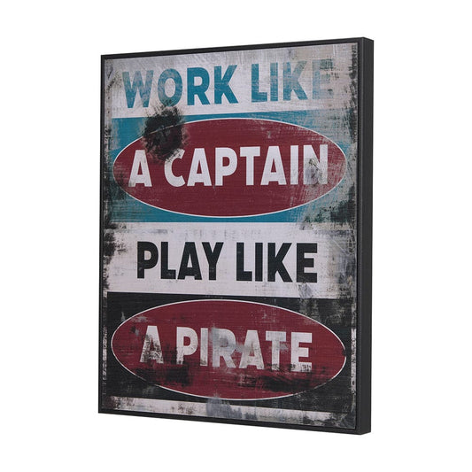 Mercana - Work Like A Captain by Mercana Studio a Hand Embellished Textured Framed Art Print - 14224 view 2