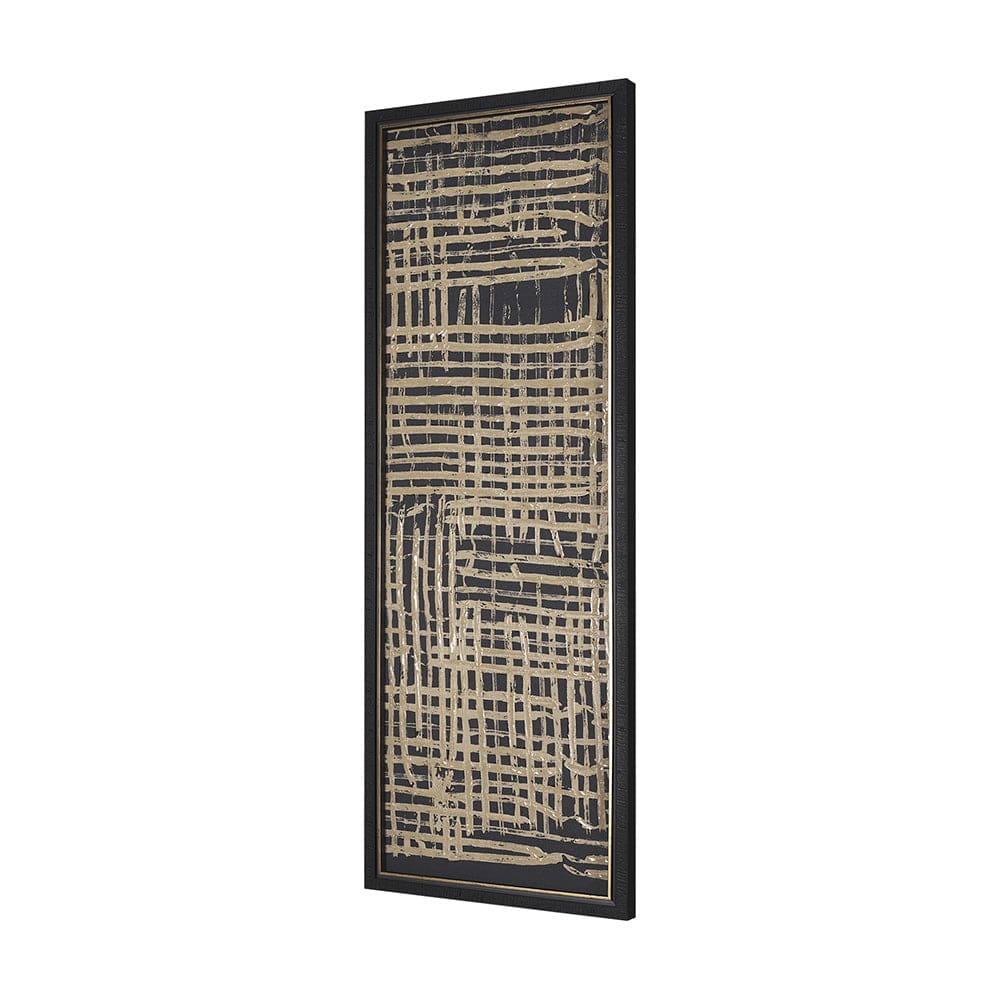 Mercana - Woven Lines II Tan by Mercana Studio a Hand Embellished Textured Framed Art Print - 15183 view 2